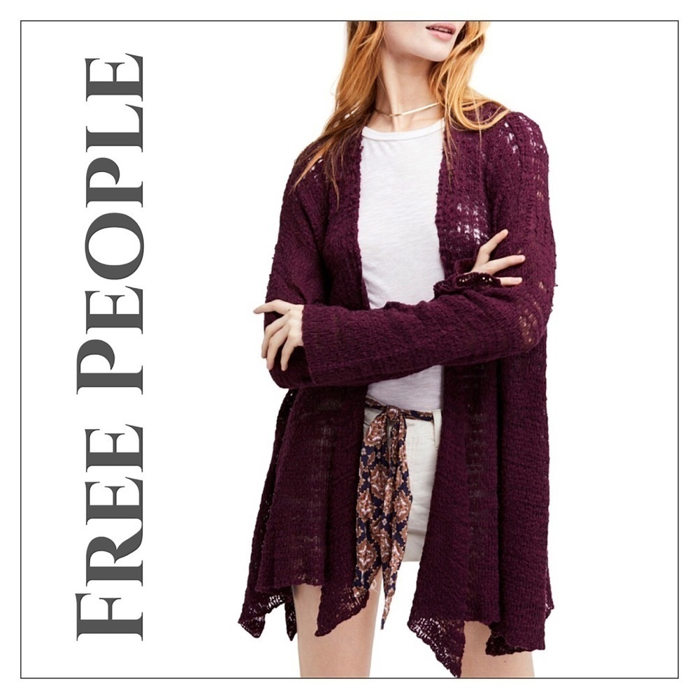 NWT Free People Plum Sweater Kimono